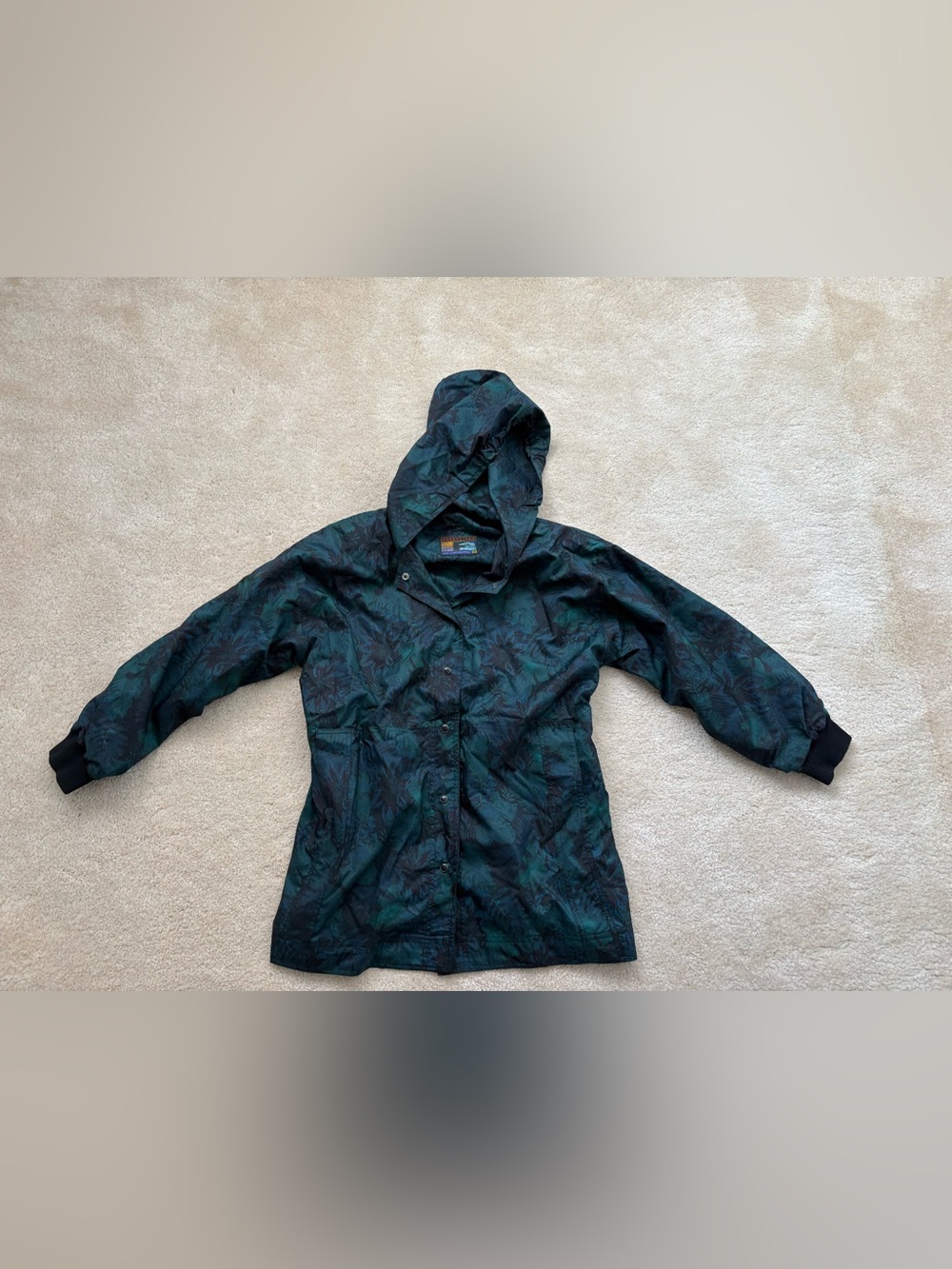 Vintage Forrester’s retro outdoor blue green windbreaker sz S made in Oregon USA